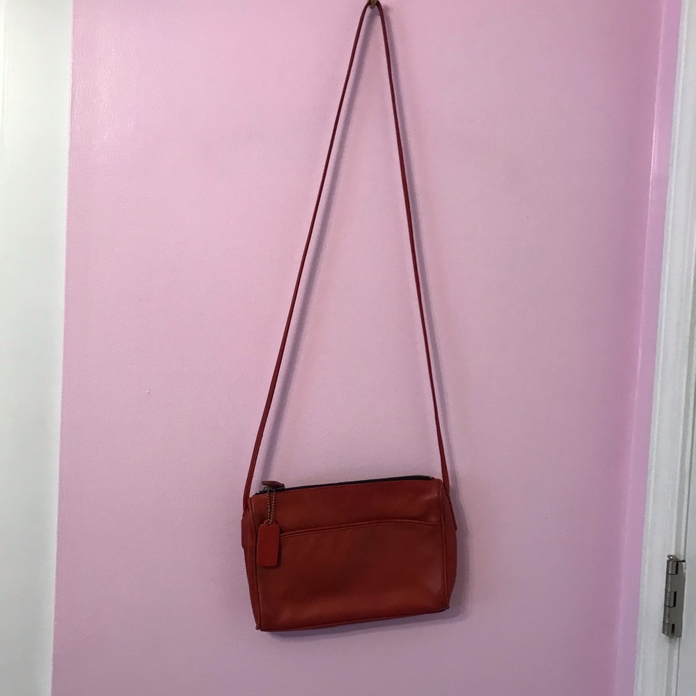 Coach Vintage Red Slim Zip Crossbody bag